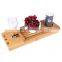 Expandable Bamboo Bathtub Caddy Tray Bath Tub Tray for Bath with iPad Book and Wine Glass Holder