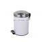Embossing surface color soft close metal trash can with pedal for kitchen bathroom household