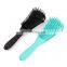 Customized Women Colorful Detangling Plastic Soft Bristle Salon Hair Detangler Brush Comb for Curly Hair