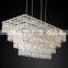 Hengzhi Retro Multi-layer Crystal Rectangular Chandelier Living Room Luxury Hanging Lights for Vastle Villa