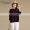 100% Cashmere Vertical Striped round Neck Women's Sweater Knitted Winter OEM Supply