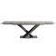 Luxury Design Steel Sintered Stone Extention Dining Table Rectangular Modern Dining Table