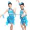 New hot sell Tassel latin costumes for latin perforamce with feathers tail