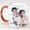 DIY 2015 Sublimation mug,great A white mug and edge color mug for heat transfer ,inside color mug,beside color mug,ceramic mug