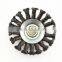 4-Inch Knot twisted steel wire brush disc with curled selvedge cup