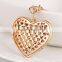 Creative rhinestone heart keychain charm women handbag CZ diamond keyring Crystal lover key holder bag accessory Valentine gift
