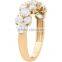 Sterling Silver 18K Yellow Gold Round-cut Cubic Zirconia Ring Design