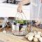 Double handles 2 layers induction stainless steel food steamer