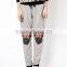 Ladies Petite embroidered with contrast color cuff Onesie Pajamas with Hood