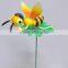 5 inch Bee on Lotus Plastic Outdoor Yard Hot Sale Decorative Garden Animals Stakes