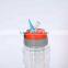2016 BPA Free Plastic Material Drinking Water Bottle Child Water Bottle With Rubber Straw And Ice Infuser