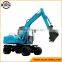High efficiency excavating equipment 6 ton hydraulic small wheel excavator