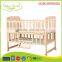WBC-02A CE ISO approved newzealand pine softtextile baby crib cot with storage plate