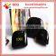 Zipper PU black waterproof cosmetic bag