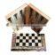 Wooden Marbleizing Double Sides Inside And Outside Marbleizing Folding Chess Set 3 In 1 Chess Game