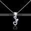 18k Gold Plated Saudi Arabia Rhinestone Pendant Heart To Heart Statement Necklace