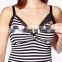 Wholesale sleeveless striped v neck lace maternity and nurse tank top