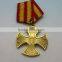 High quality 3d design gold plated metal medal hanger with ribbon/make metal medal with gold plated