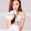 Genuine Fur Leather Gloves With Fox Fur Trim Snow White Fur Lined For Girls