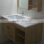 Promoted white cultured marble one piece bathroom sink and countertop