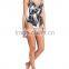 Summer Sexy Ladies Print Backcross Halter One Piece Swimwear