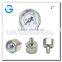 Industrial application brass body mini button pressure gauge