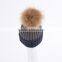 Constract Color Knitted Fur Child Hats Baby Children Winter Hats KZ160086