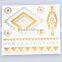 Custom shimmer tatts foil temporary tattoos flash gold waterproof metallic tattoos water transfer jewelry tattoos factory