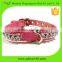 Jeweled Bling Bling Metal Nylon Dog Collar in Pink