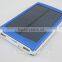 Dual usb solar power bank 10000mah, portable solar power banks