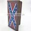 3D Long Bifold Western Men wallet distressed flag inlay embossed