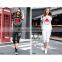 2016 Summer Fashion Women Contrast Color Patchwork T-Shirt Ladies Korean Round Neck Geometry Pattern T Shirt Wholesale China