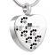 SRP8383 High Quality Manufacturer Pet Memorials 8-Crystal Paw Print Heart Stainless Steel Pendant