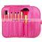 7Pcs Makeup Brushes Cosmetic Make up Brush Set Rose Red Fitted Folding Case Makeup Brushes Kit