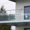 Exterior railing with stainless steel handrails, modern design glass railing systems