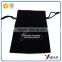 Microfiber linen Cotton natural fabric black and gold velvet pouches with customized
