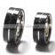 Stainless or Titanium Couple Rings Design for Wedding With Carbon Fiber Inlay