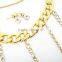 Attractive Women Gold Chain with Long Rhinestone Tassel Necklace
