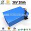 High Capacity Rechargeable PVC Case 36v 20ah Li-ion Battery Pack for Electric Scooter Bicycle