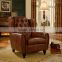 Luxurious Vintage Style Living Room Genuine Leather Chair/Chesterfield Leather Recliner Sofa