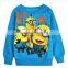 1pcs/lot 2015 despicable me 2 minion boys cartoon clothes girls nova children winter minions clothing casual kids hoodies
