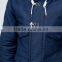 2017 Best Price Durable Press-Stud Fastening Drawstring Hood 100% Cotton Twill Navy Casual Men Winter Jacket