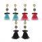 XP-TE-2109 Silk Morocco Handmade Tassel Beaded Earring