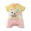 cute animal short sleeve 100% cotton harem baby romper