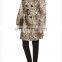 noble fashion women double-breasted animal print feminine winter coat