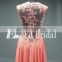 Real Sample Lace Appliqued Cap Sleeve Chiffon Long Bridesmaid Dress For Wholesale