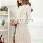 Spring season latest trendy sleeveless long vest with lotus hem knitted sweater