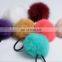 Cute Elastic Hair Ring with rabbit fur pom poms