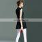 OEM Latest Women Fashion Pleated Black Sleeveless Coat Formal Coton Casual Coat