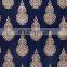 Blue Beige Printed Cotton Bed Sheet Set